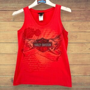 Harley Davidson Womens L Tank Top Scottsdale AZ Made USA Pink Biker